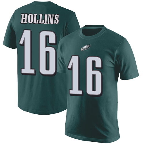 Men Philadelphia Eagles #16 Mack Hollins Green Rush Pride Name and Number NFL T Shirt->nfl t-shirts->Sports Accessory